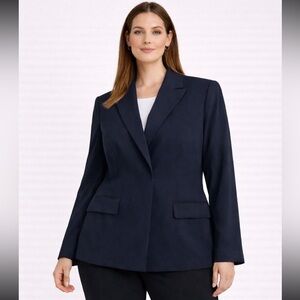 Charter Club Black Blazer Jacket Tailored Career Work Office Plus - size 16